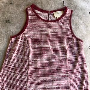 Anthropologie - Red and white textured tank